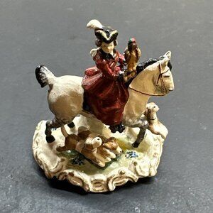 Goebel Olszewski Miniature Fox Hunt With Hounds Equestrian Figurine 611-P